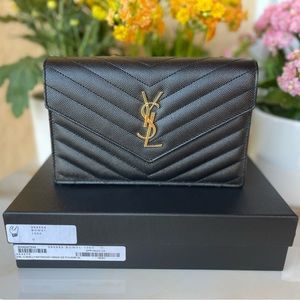 YSL Matelasse Chain Wallet - NEW